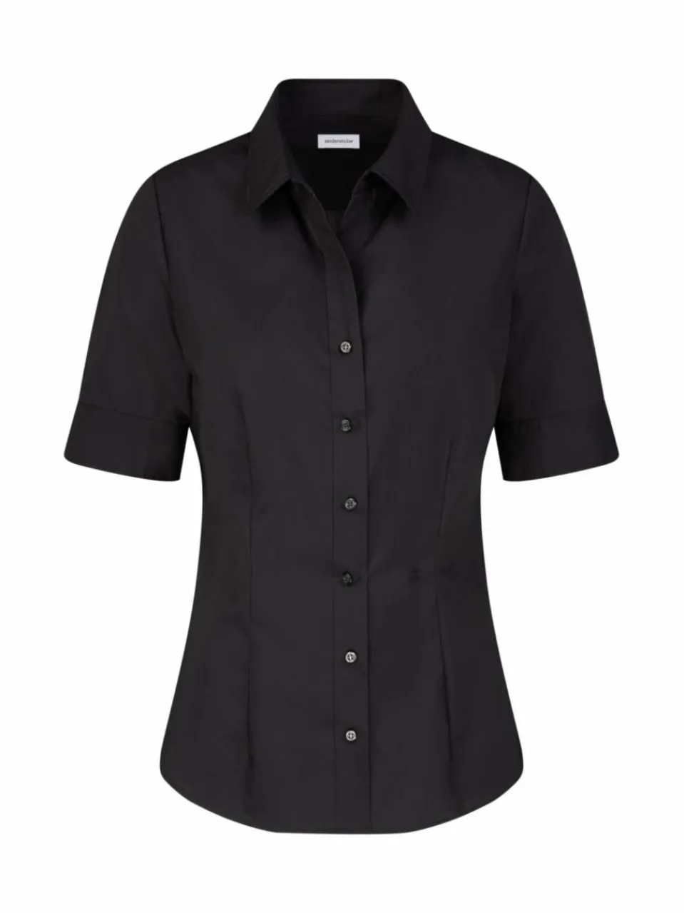 Seidensticker Blusen<Damen Hemdbluse - Uni schwarz uni