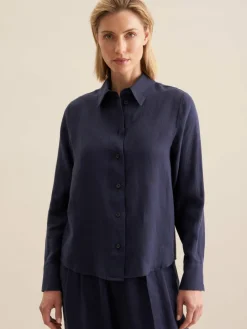 Seidensticker Blusen<Damen Hemdbluse - Uni blau uni