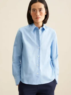 Seidensticker Blusen<Damen Hemdbluse - Uni blau uni