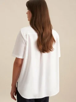 Seidensticker Blusen<Damen Hemdbluse - Uni weiß uni