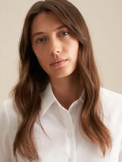 Seidensticker Blusen<Damen Hemdbluse - Uni weiß uni