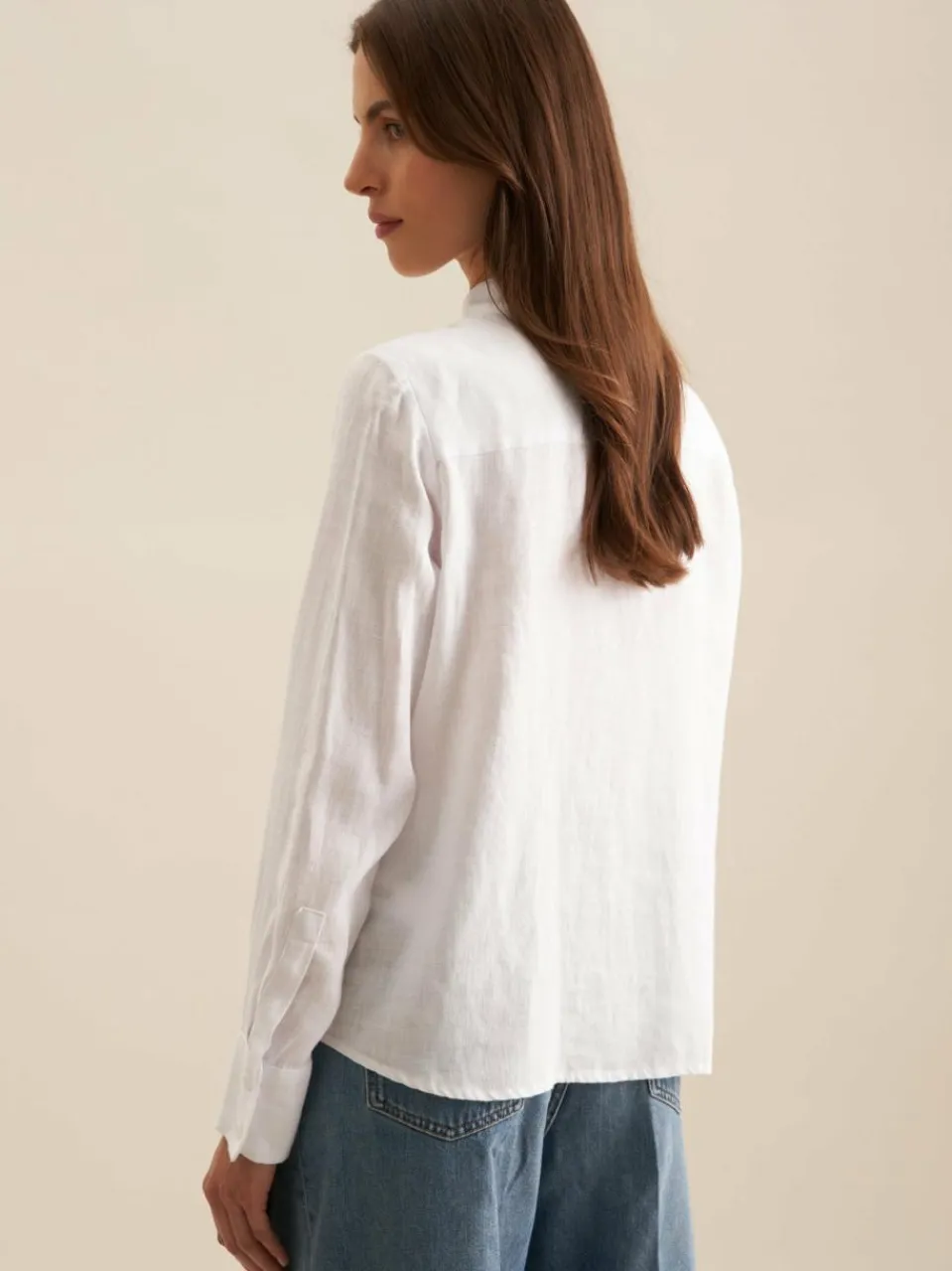Seidensticker Blusen<Damen Hemdbluse - Uni weiß uni