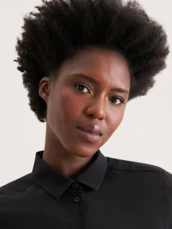 Seidensticker Blusen<Damen Hemdbluse - Uni schwarz uni