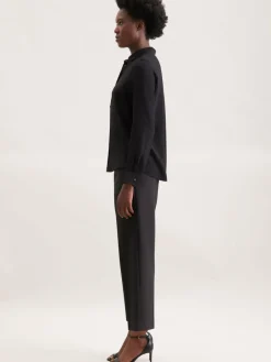 Seidensticker Blusen<Damen Hemdbluse - Uni schwarz uni