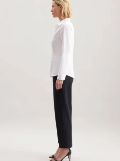 Seidensticker Blusen<Damen Hemdbluse - Uni weiß uni