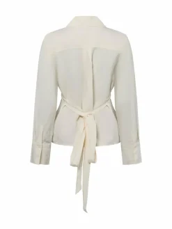 Tommy Hilfiger Blusen<Damen Hemdbluse mit Leinenanteil ecru uni