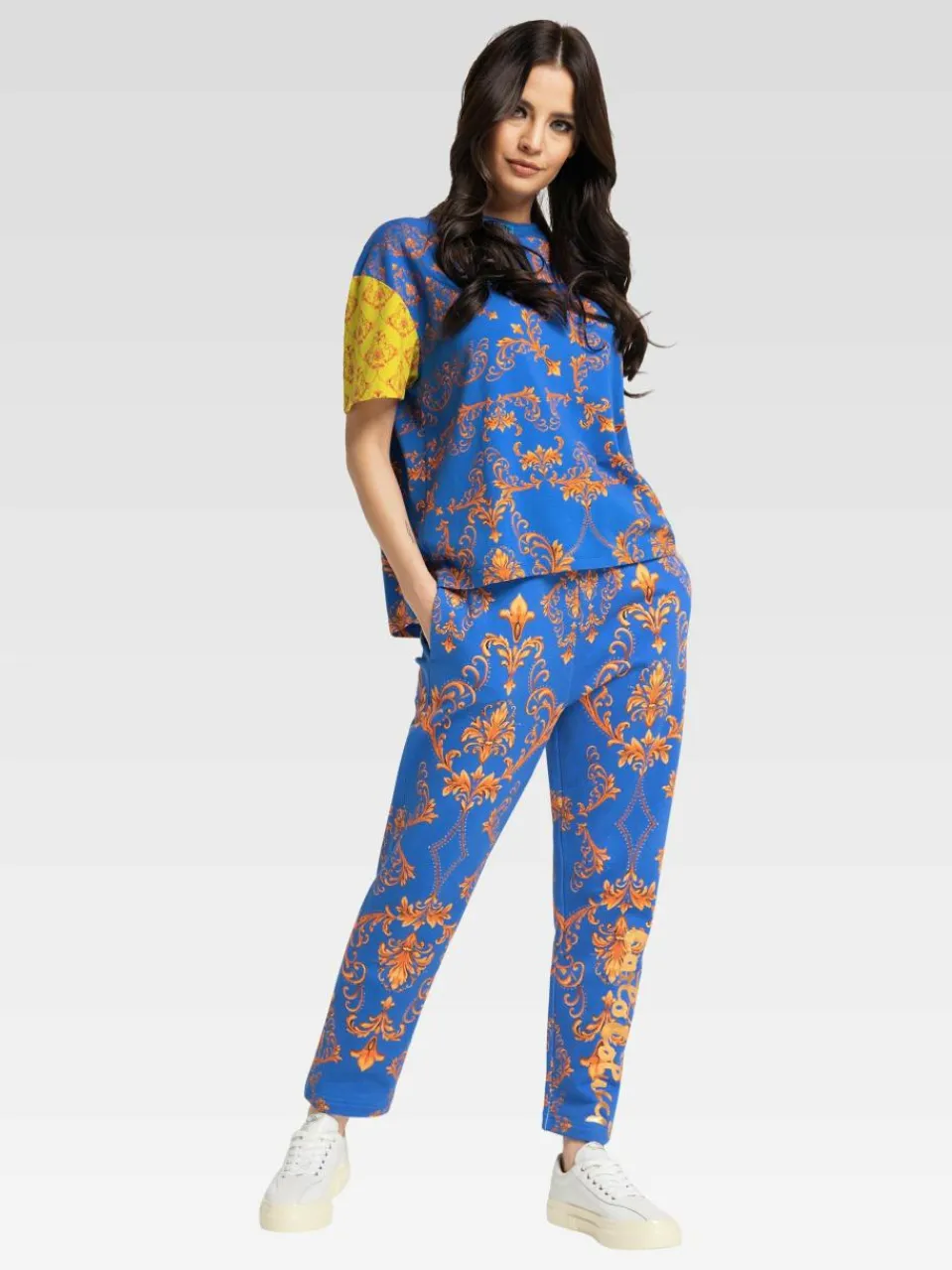 Carlo Colucci Shirts & Tops<Damen, Herren T-Shirt - Ciresa blau gemustert