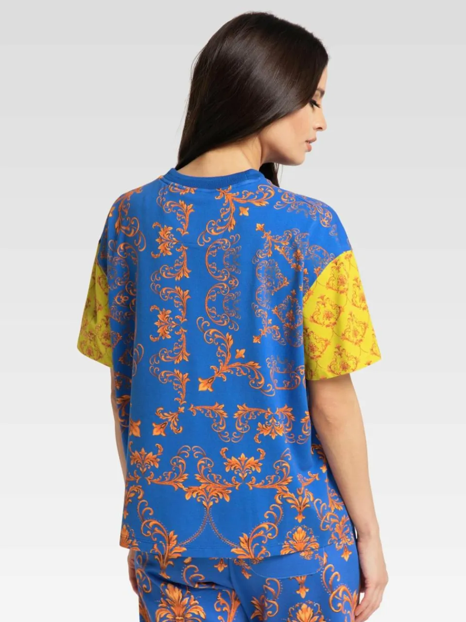 Carlo Colucci Shirts & Tops<Damen, Herren T-Shirt - Ciresa blau gemustert