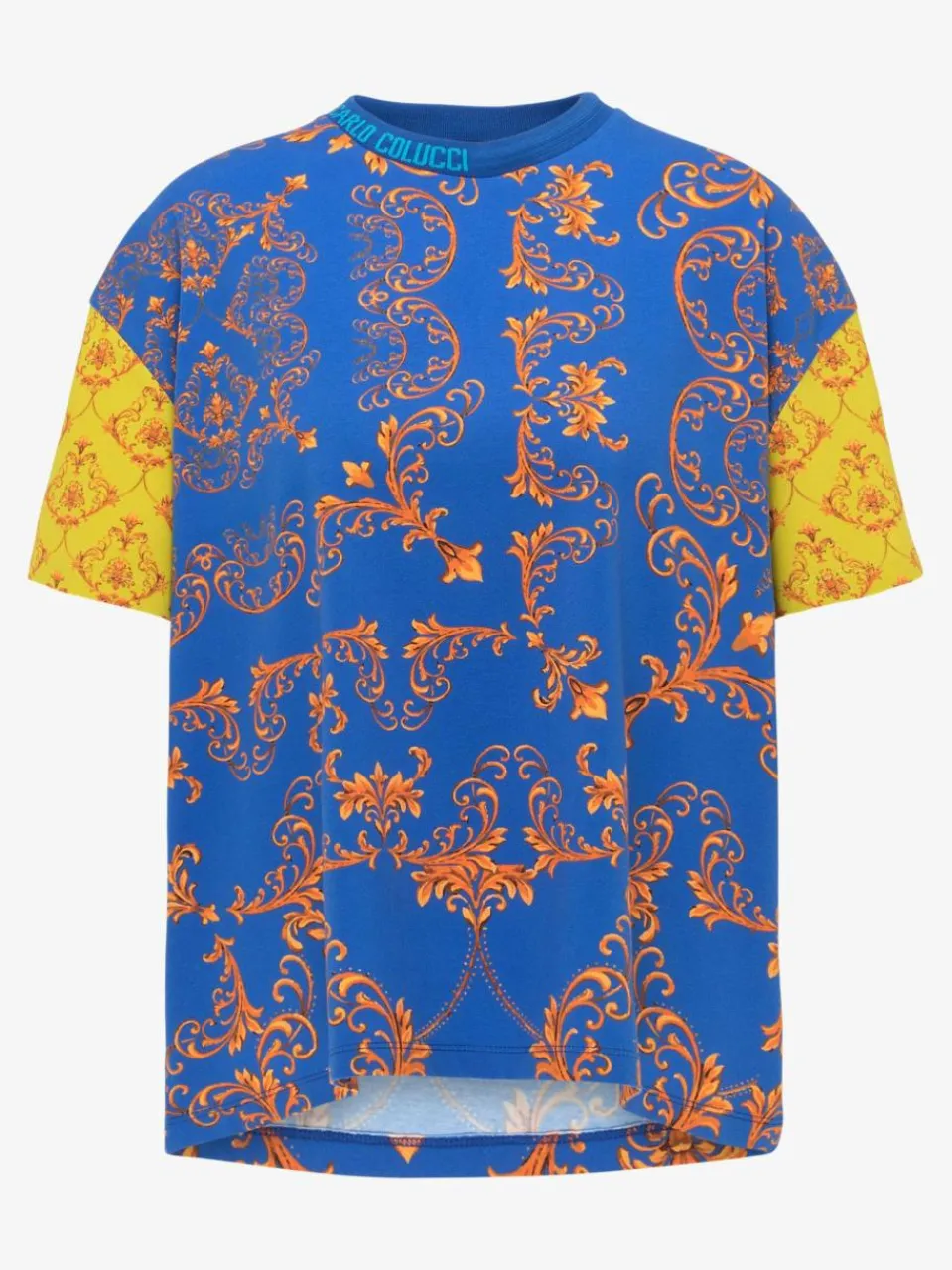 Carlo Colucci Shirts & Tops<Damen, Herren T-Shirt - Ciresa blau gemustert