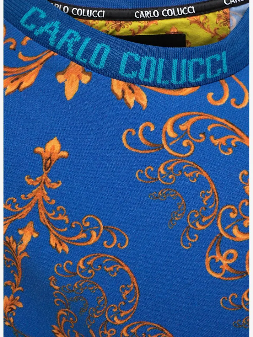 Carlo Colucci Shirts & Tops<Damen, Herren T-Shirt - Ciresa blau gemustert