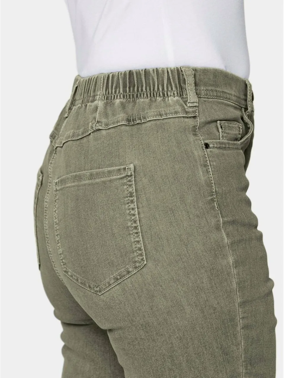 Goldner Jeans<Damen High-Stretch-Jeanshose - Damen Jeans Slim Fit LOUISA mit Stretch-Anteil grün uni