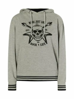 MyMo Sweatshirts & Sweatjacken<Damen Hoodie grau meliert