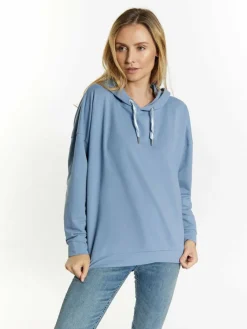 Usha Sweatshirts & Sweatjacken<Damen Hoodie blau uni