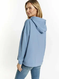 Usha Sweatshirts & Sweatjacken<Damen Hoodie blau uni