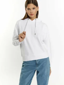 MyMo Sweatshirts & Sweatjacken<Damen Hoodie ecru uni