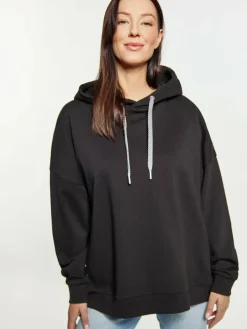 Usha Sweatshirts & Sweatjacken<Damen Hoodie schwarz uni
