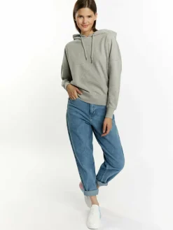 MyMo Sweatshirts & Sweatjacken<Damen Hoodie grau meliert