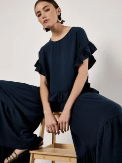 Apricot Hosen<Damen Hose blau uni