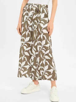 More & More Hosen<Damen Hose oliv weiß gemustert