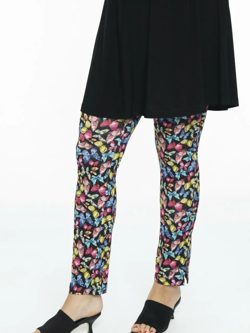 YOEK Hosen<Damen Hose schwarz bedruckt