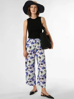 Marie Lund Hosen<Damen Hose weiß aqua gemustert