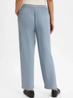 Marc O'Polo Hosen<Damen Hose mit Leinenanteil hellblau uni