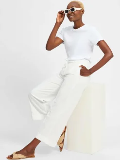 Opus Hosen<Damen Hose mit Leinen-Anteil - Meeri french weiß uni