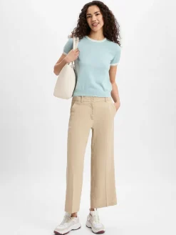 Cambio Hosen<Damen Hose mit Leinenanteil - California beige uni