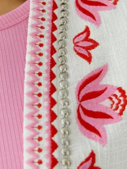 Oui Blazer<Damen Jacke weiß rot gemustert