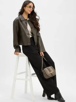 Neo Noir Jacken & Westen<Damen Jacke Romana Faux schoko uni