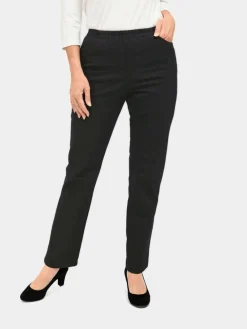 Goldner Jeans<Damen Jeans - Bequeme Jeansschlupfhose Louisa schwarz uni
