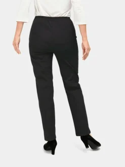 Goldner Jeans<Damen Jeans - Bequeme Jeansschlupfhose Louisa schwarz uni