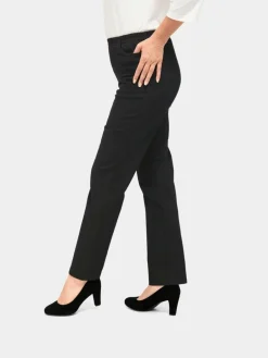 Goldner Jeans<Damen Jeans - Bequeme Jeansschlupfhose Louisa schwarz uni