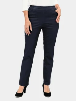 Goldner Jeans<Damen Jeans - Bequeme Jeansschlupfhose Louisa blau uni
