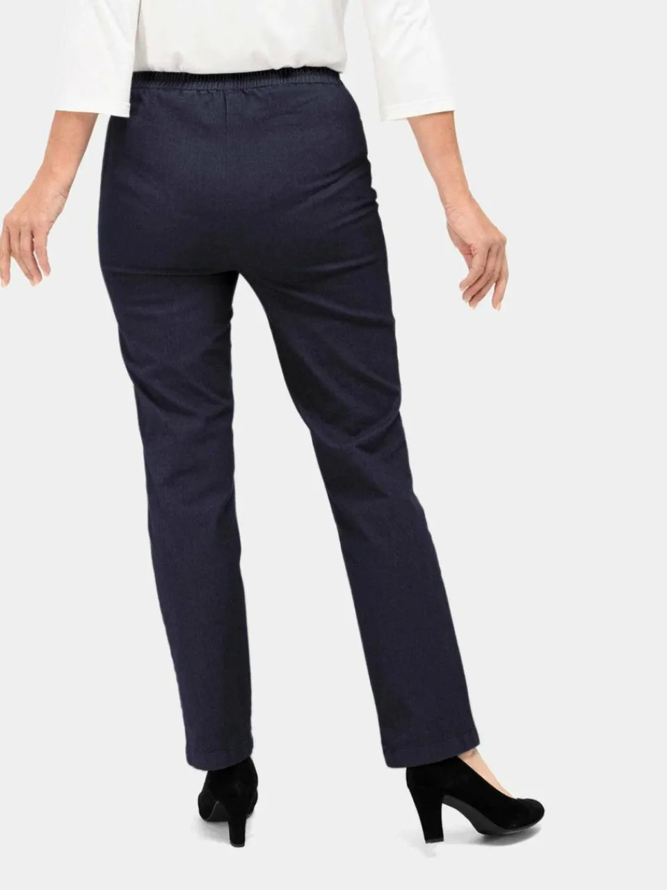 Goldner Jeans<Damen Jeans - Bequeme Jeansschlupfhose Louisa blau uni