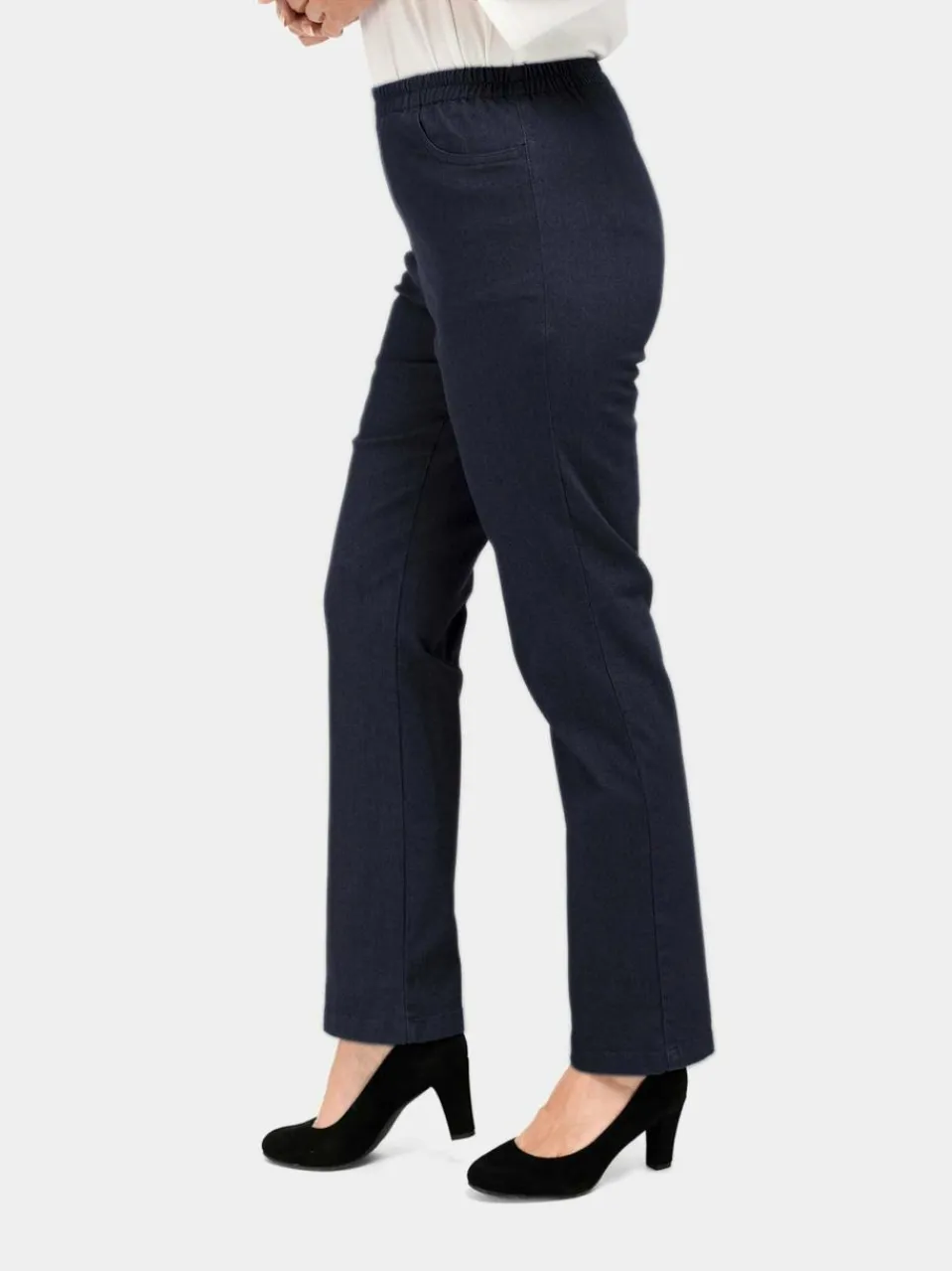 Goldner Jeans<Damen Jeans - Bequeme Jeansschlupfhose Louisa blau uni