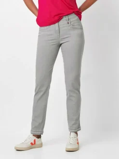 Relaxed Jeans<Damen Jeans - Meine beste Freundin grau uni