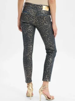 MAC Jeans<Damen Jeans - Rich Slim schwarz gold gemustert