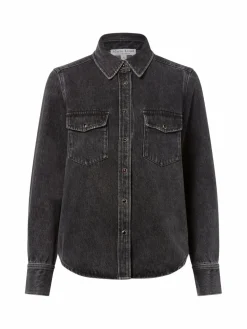 Marie Lund Collection Blusen<Damen Jeansbluse schwarz uni