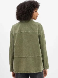 american vintage Jacken & Westen<Damen Jeansjacke - Uzatown oliv uni