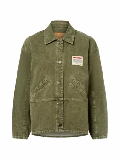 american vintage Jacken & Westen<Damen Jeansjacke - Uzatown oliv uni