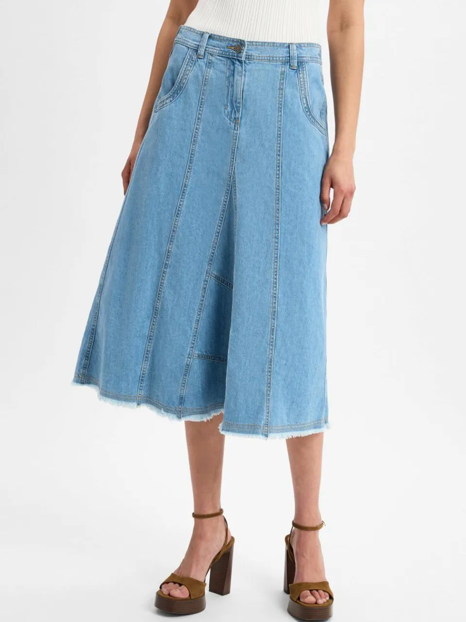 Franco Callegari Collection Röcke<Damen Jeansrock light stone uni