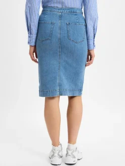 Marie Lund Röcke<Damen Jeansrock light stone uni