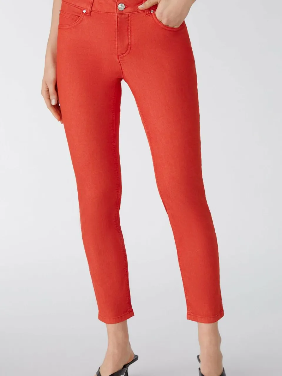 Oui Jeans<Damen Jeggings rot uni