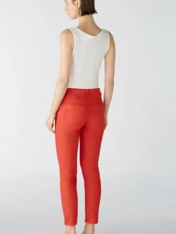 Oui Jeans<Damen Jeggings rot uni