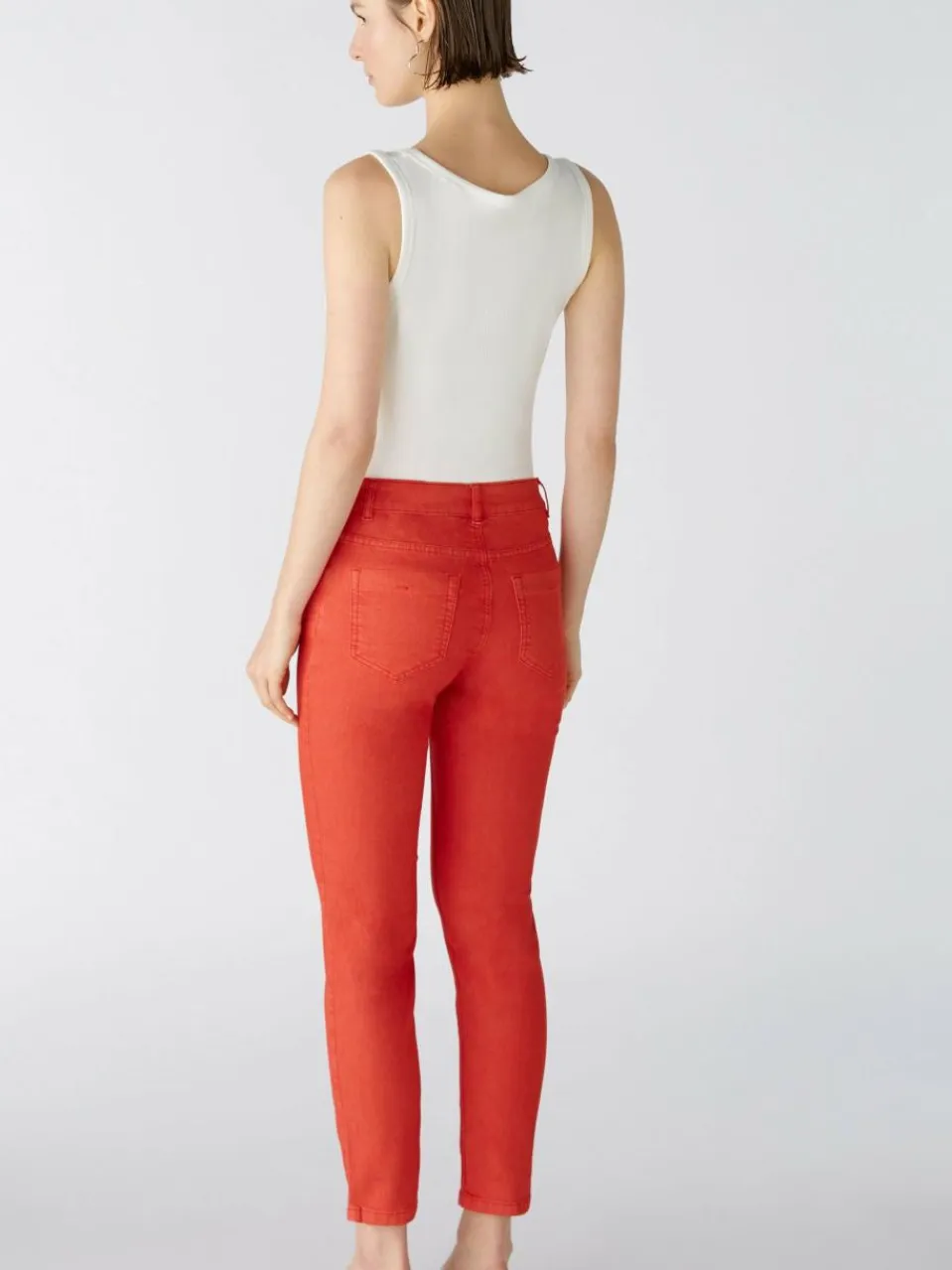 Oui Jeans<Damen Jeggings rot uni
