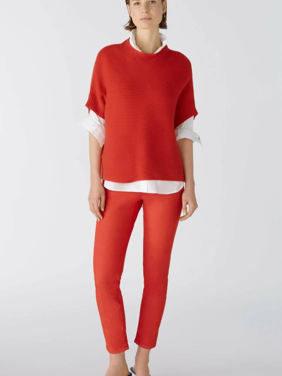 Oui Jeans<Damen Jeggings rot uni