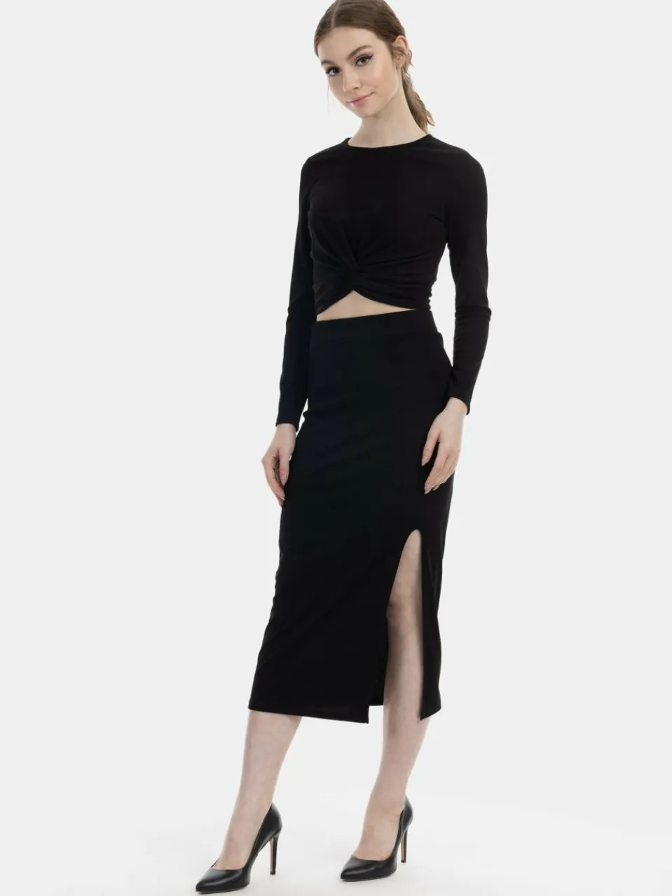 Damen MyMo Röcke>Damen Jersey Midirock