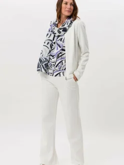 Frank Walder Blazer<Damen Jerseyblazer ecru weiß uni