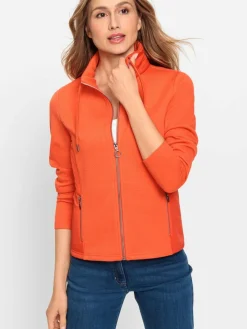 Olsen Sweatshirts & Sweatjacken<Damen Jerseyjacke orange uni